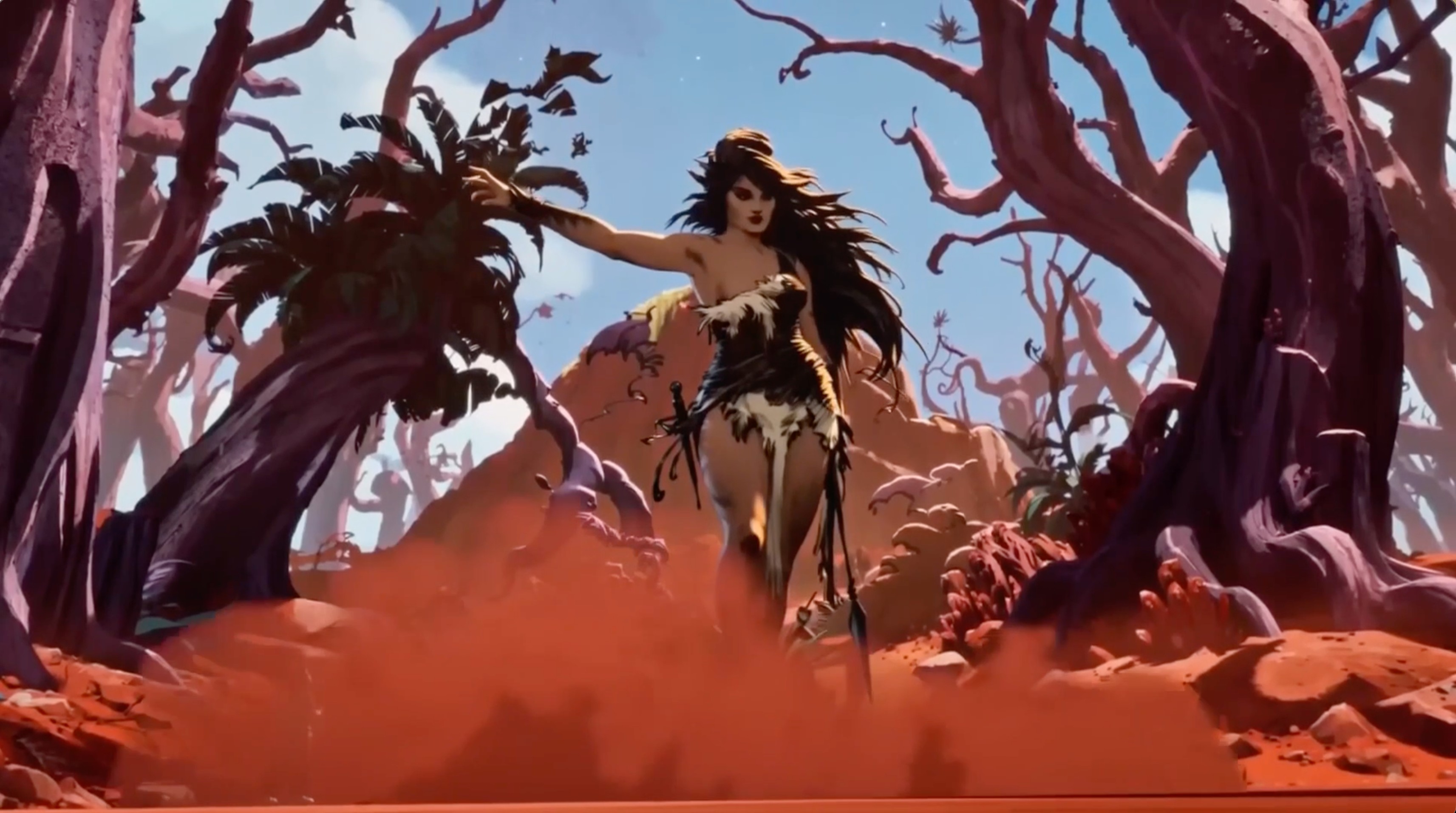 Storyboard frame — warrior character