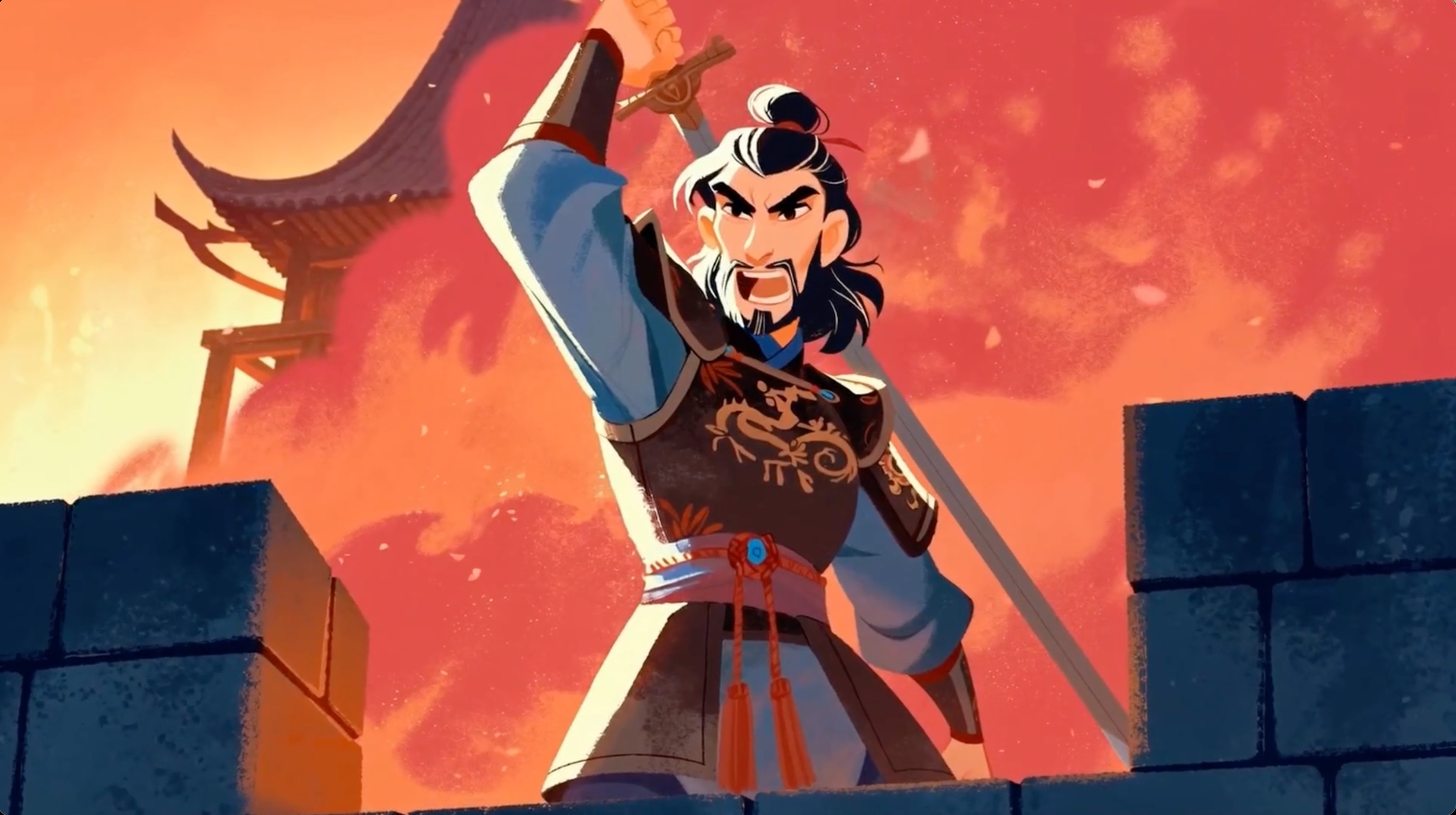 Storyboard frame — Lord Cedric in battle